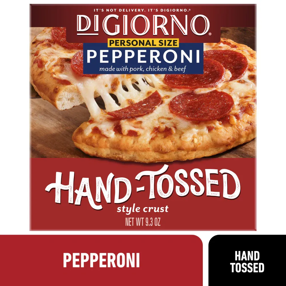 DIGIORNO PERSONAL SIZE PEPPERONI PORK, CHICKEN, AND BEEF HAND TOSSED CRUST 9.3 OZ