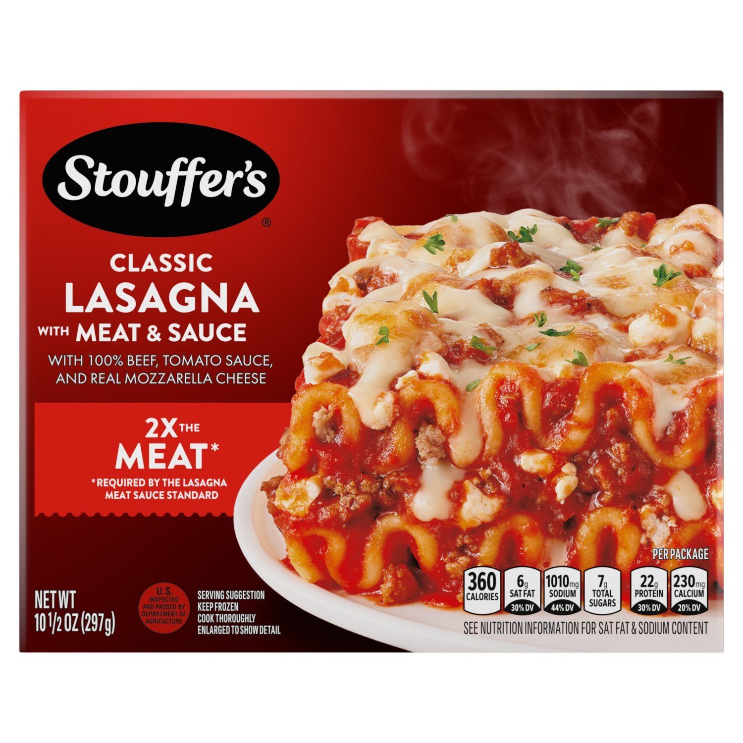 STOUFFER'S CLASSIC LASAGNA W MEAT &amp; SAUCE 2X THE MEAT 10 1/2 OZ