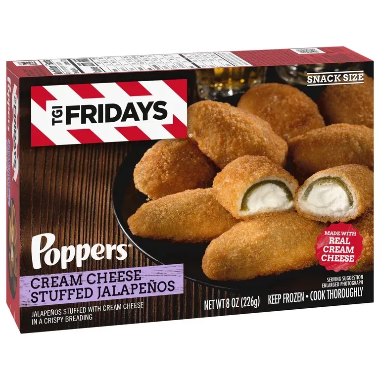TGI FRIDAYS SNACK SIZE POPPERS CREAM CHEESE STUFFED JALAPENOS 8 OZ