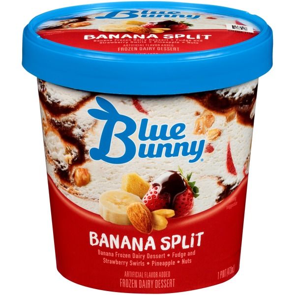 BLUE BUNNY BANANA SPLIT PINT 8/CT