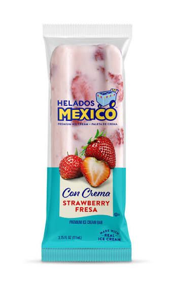 HELADOS MEXICO STRAWBERRY CREAM PALETAS 4 OZ 24/CT