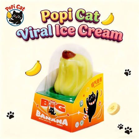 POPI CAT BANANA ICE CREAM 24/CT