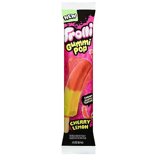TROLLI GUMMI POP CHERRY LEMON ICE CREAM 24/CT