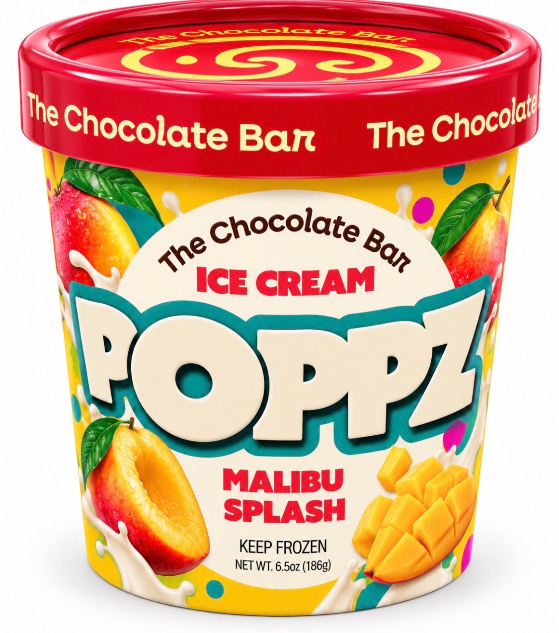 POPPZ MALIBU SPLASH ICE CREAM 7oz 10/CT
