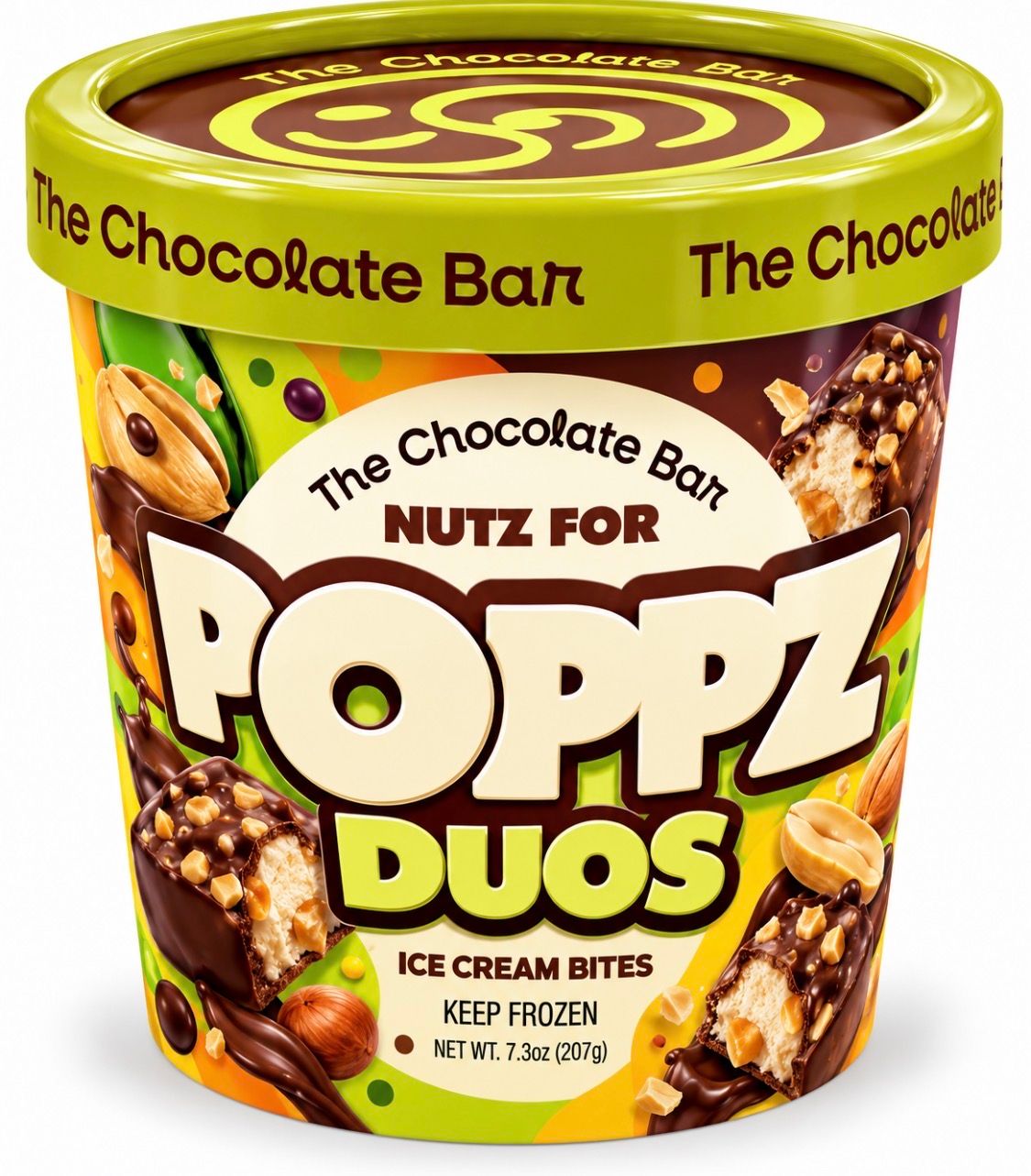 POPPZ NUTS ICE CREAM DUO 7 oz 10/CT