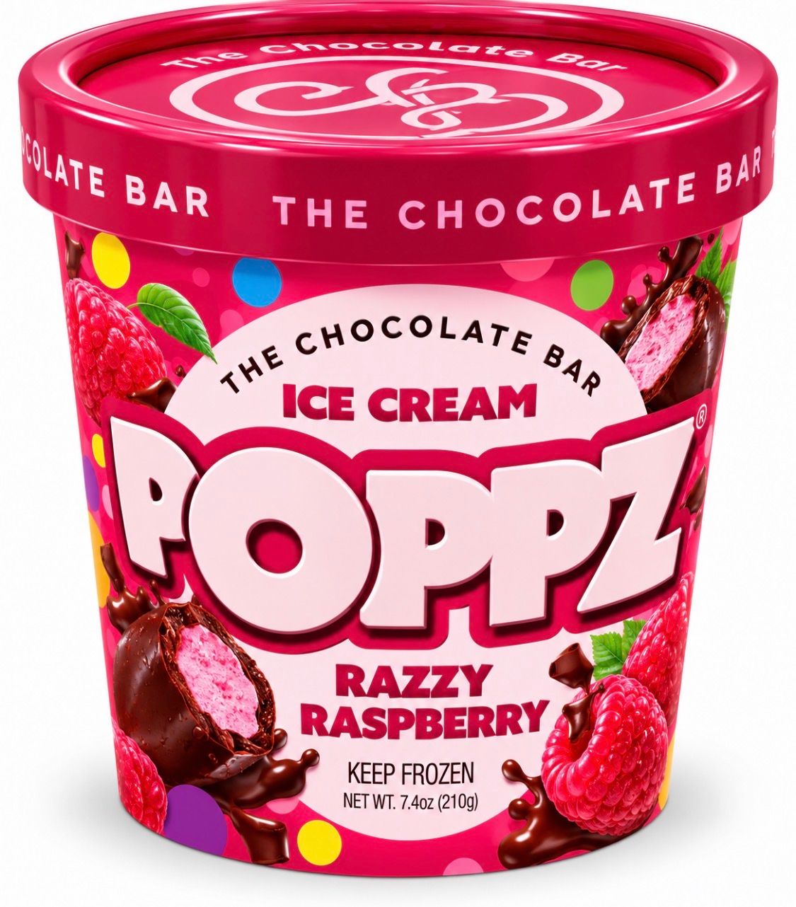 POPPZ RAZZY RASPBERRY ICE CREAM 7oz 10/CT