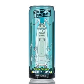 Rick &amp; Morty Energy Drink 12 oz Can, Flavor: Operation Pheonix