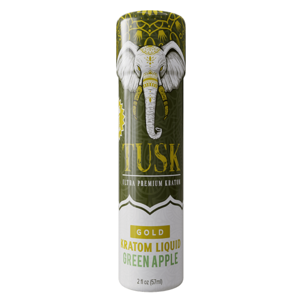 Tusk Kratom Liquid Shot, Style: gold 150mg, Flavor: Green Apple