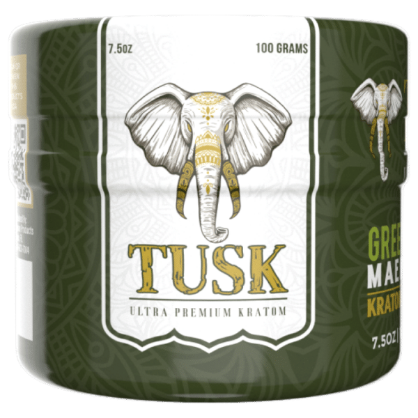 Tusk Kratom Powder 100 Grams, Flavor: green vein maeng da