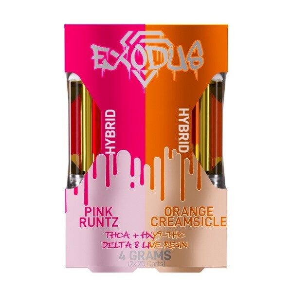 Exodus THCA Cartridge 4G, Flavor: Pink Runtz / Orange Creamsicle