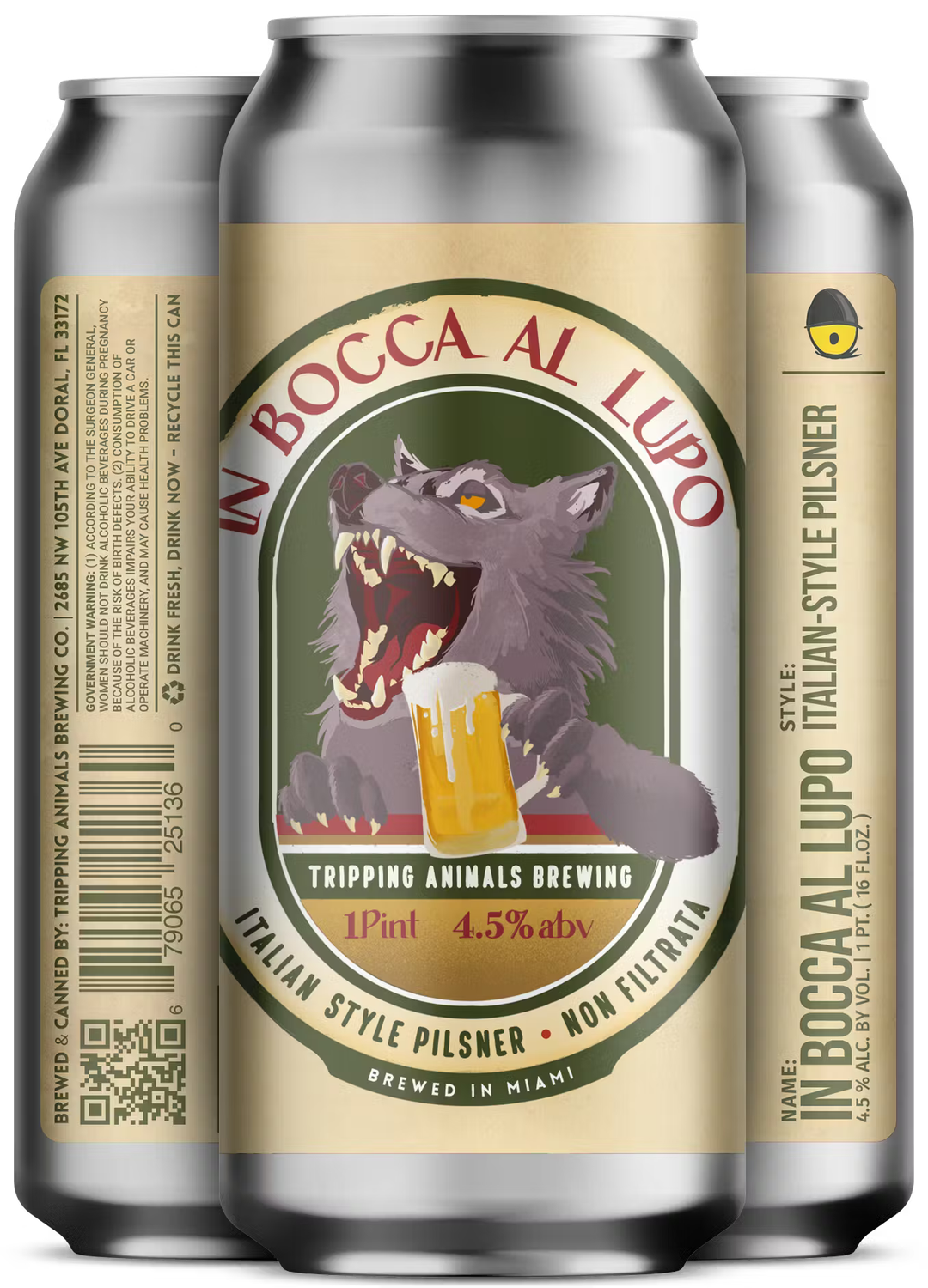Tripping Animals 16oz, Flavor: In Bocca Al Lupo