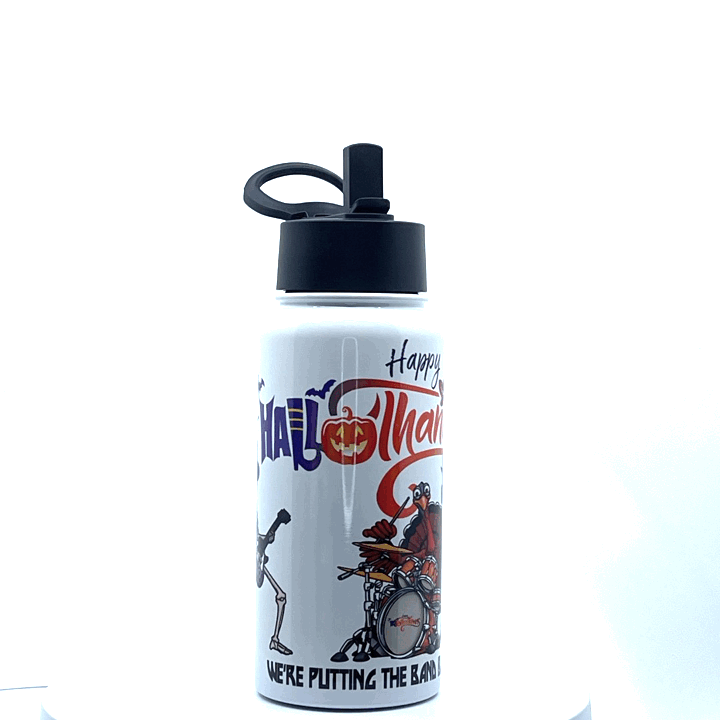 25 oz Hallothanksmas Stainless Steel Sport Water Bottle HHTM Band