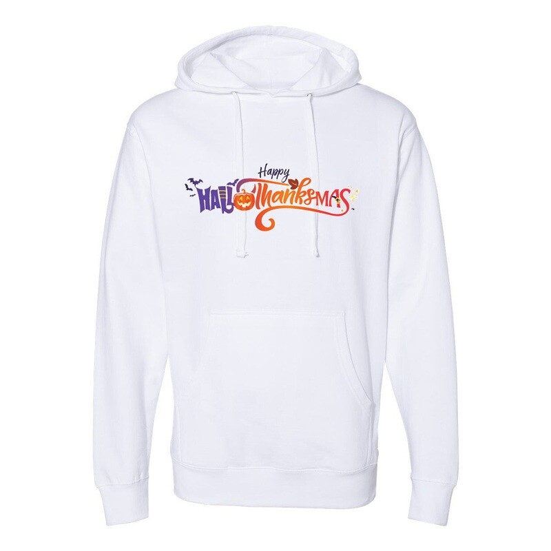 Hallothanksmas Logo Hooded Sweatshirt (White)