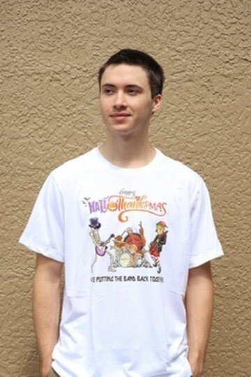 Men's/Unisex Hallothanksmas Band Tee (White)