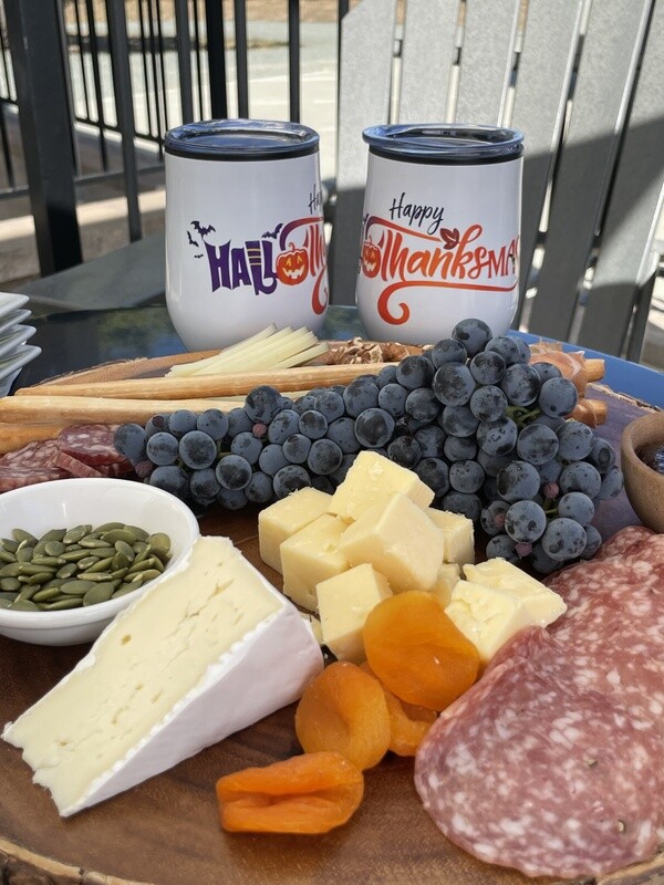 12 oz Hallothanksmas Wine Tumbler
