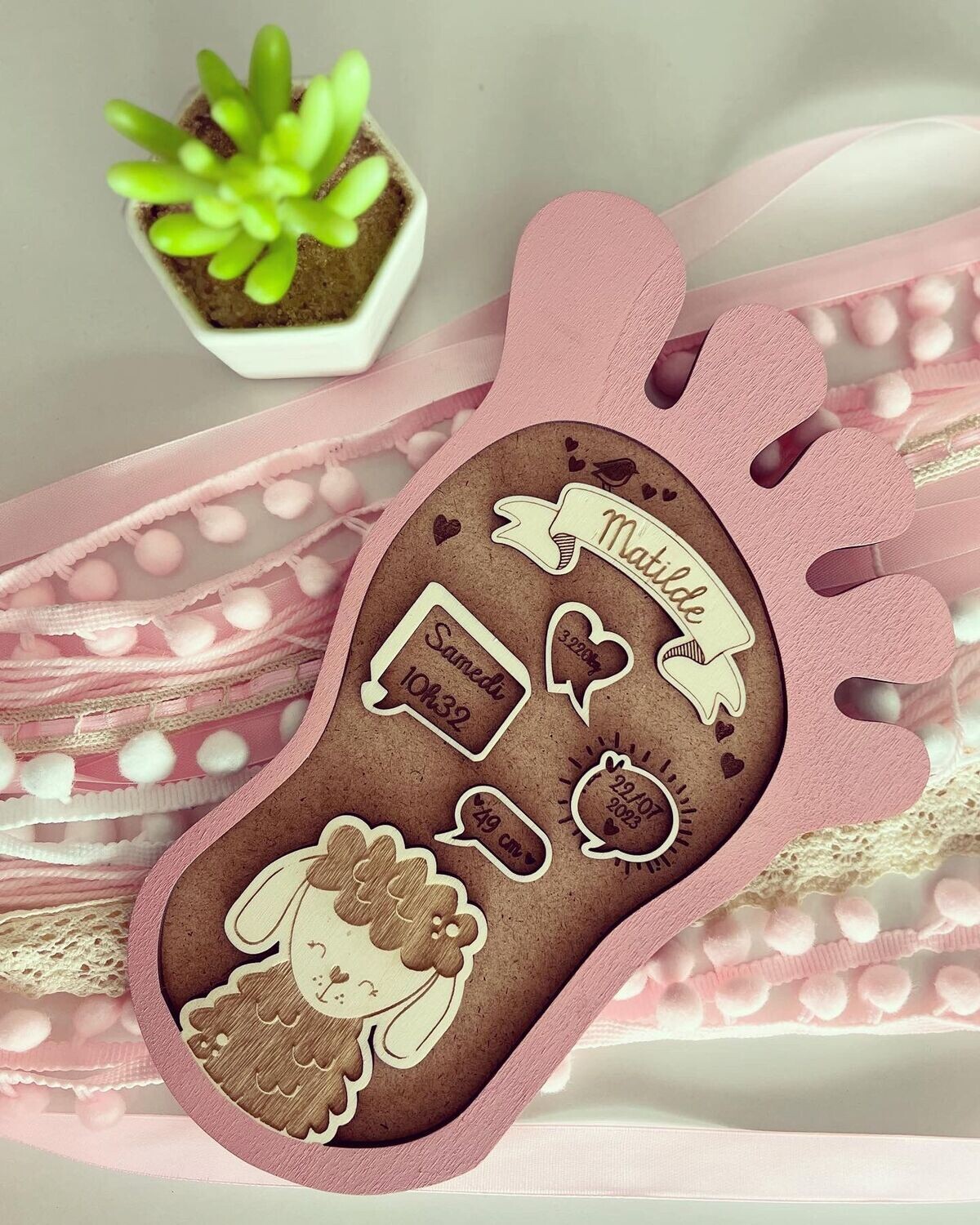 Souvenir naissance en forme de pied