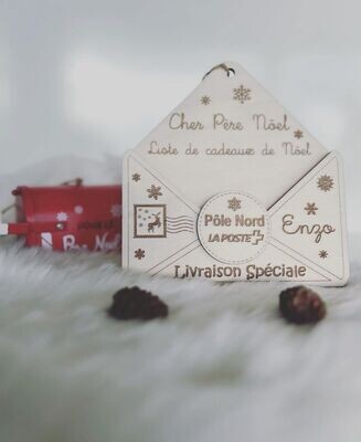 Enveloppe à accrocher avec liste de cadeaux au père Noël 🎅