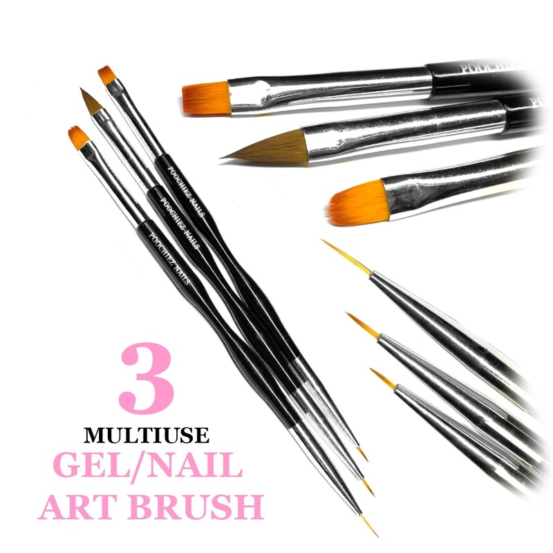GEL BRUSH/ NAIL ART BRUSH 3pack