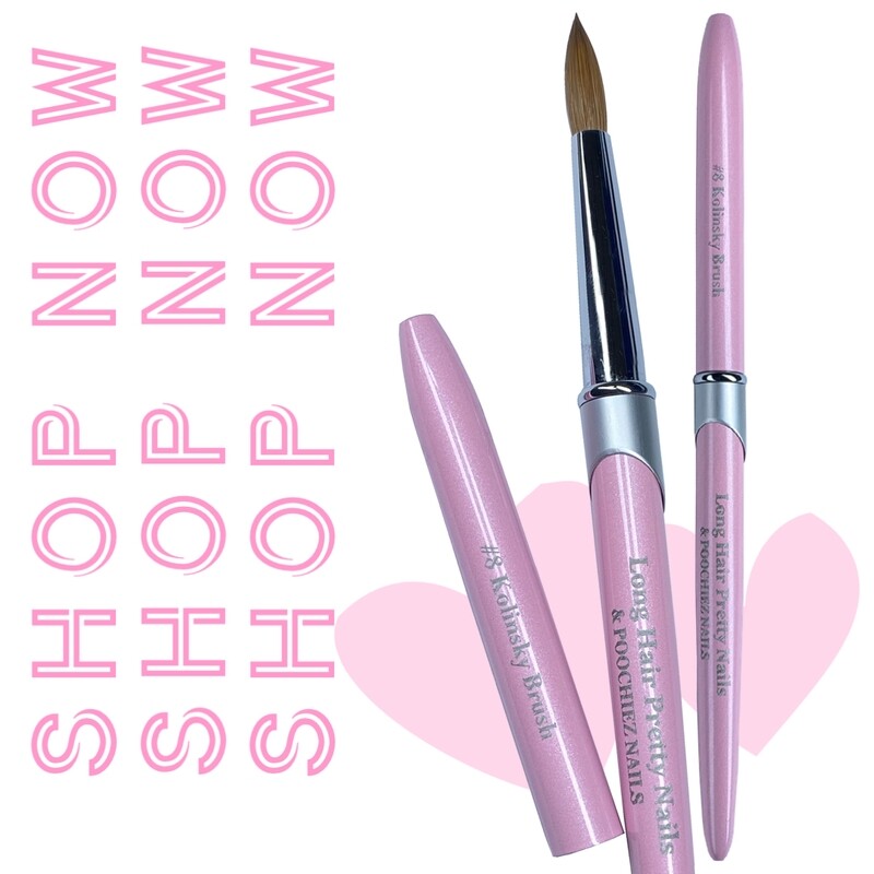 PINK #8 100% PURE KOLINSKY BRUSH