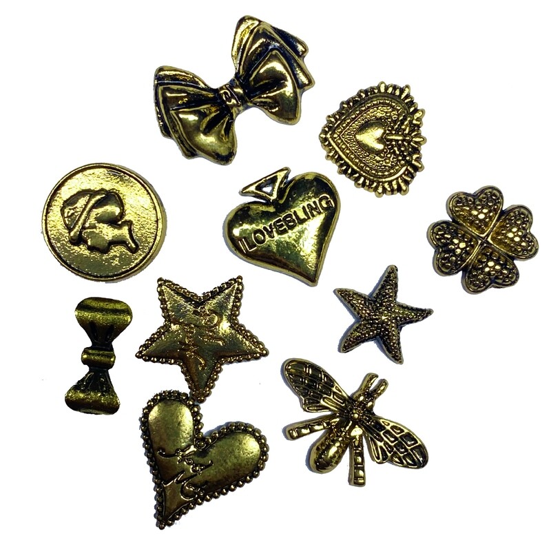 MIX GOLD BOW CHARM SET