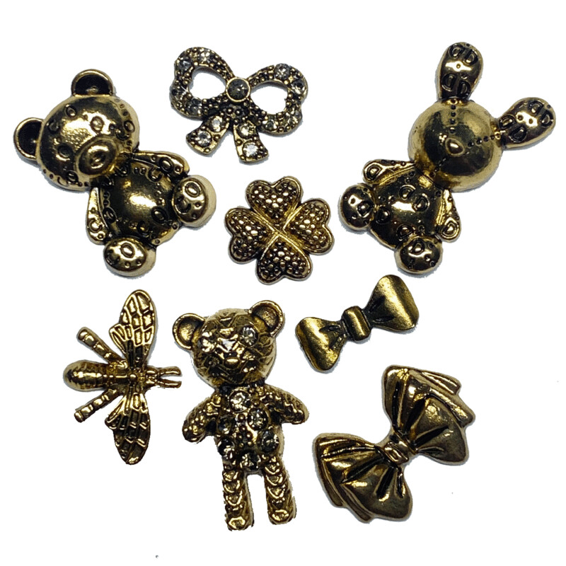 MIX GOLD BEAR CHARM SET