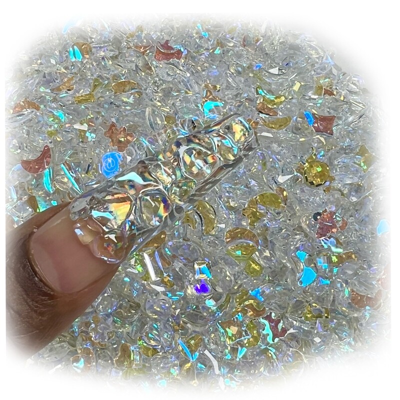 HOLOGRAM RESIN STONES 1 (tbsp) ASSORTED SHAPES
