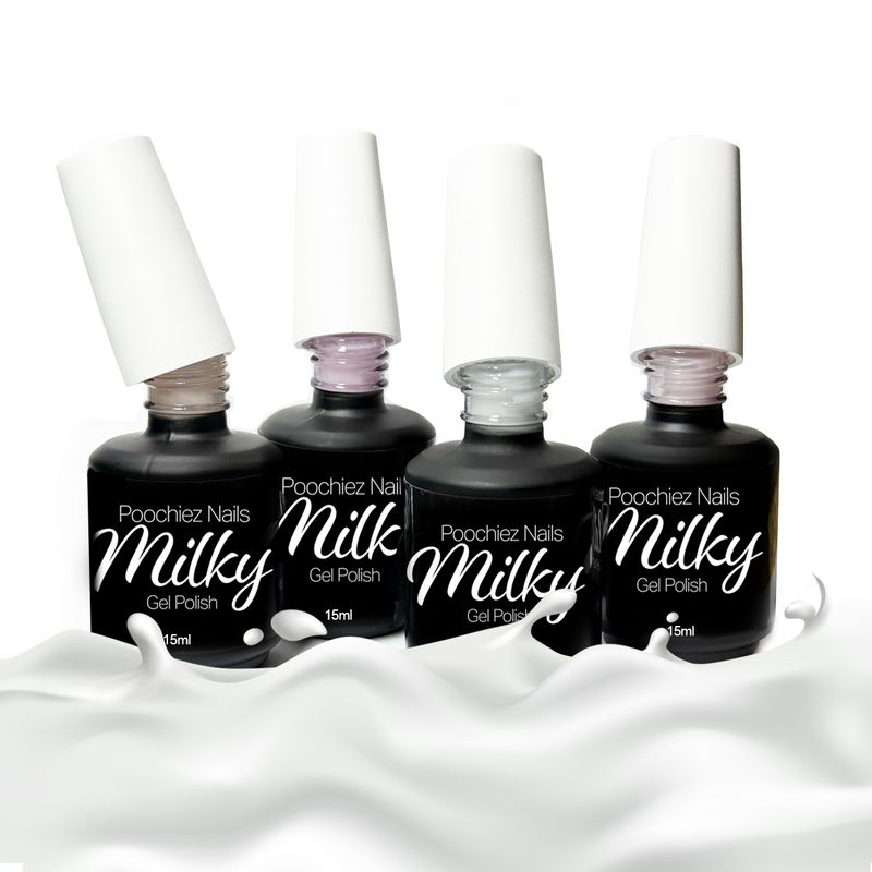 MILKY GEL/RUBBER BASE POLISH (GET ALL 4 COLORS)