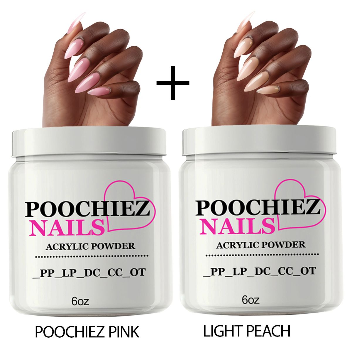 POCHIEZ PINK &amp; PEACH ACRYLIC POWDER 6oz EACH