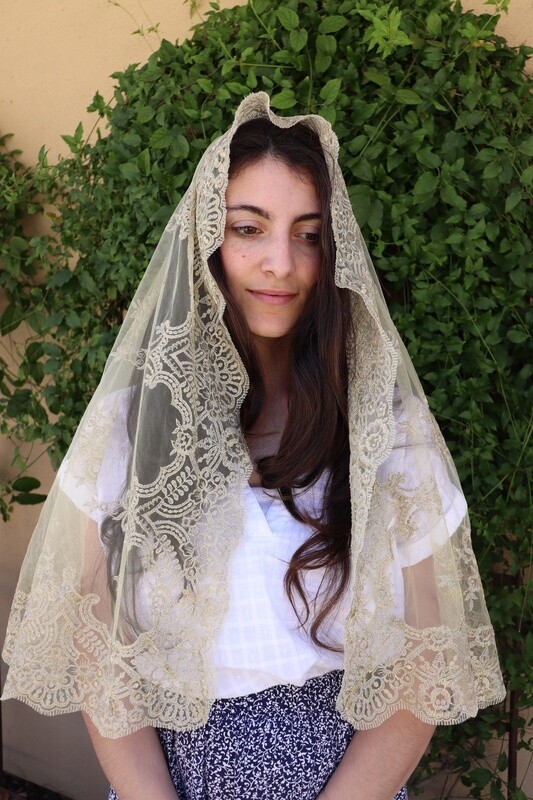 Jenny Half Circle Metallic Veils