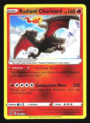 Crown Zenith Radiant Charizard 020/159