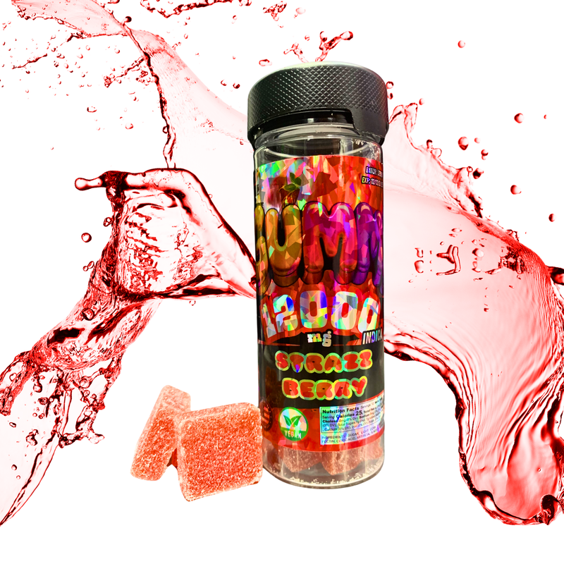 12000mg Vegan Gummy Jar - Strazzberry (Indica)