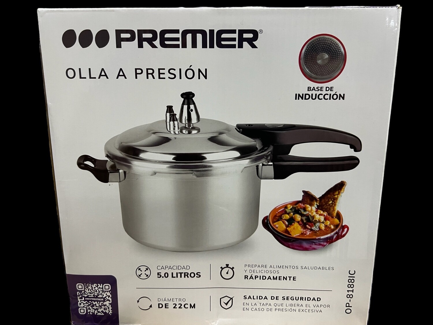 Olla presión 3 válvulas para hornilla de inducción