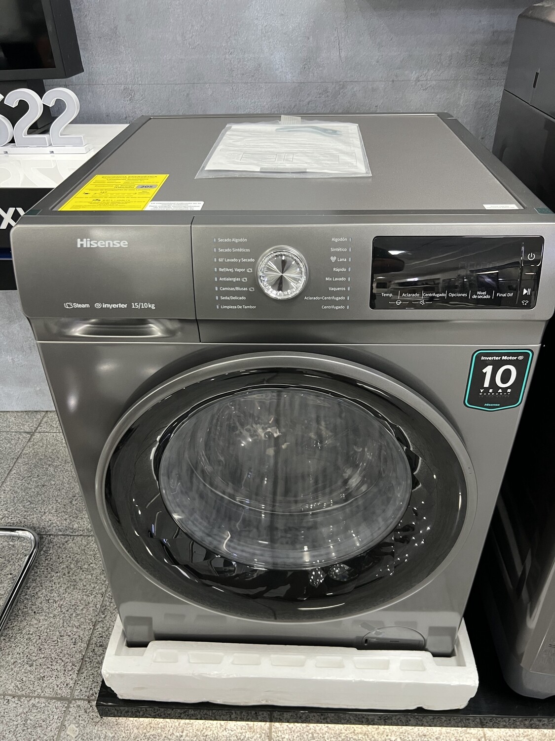 Lavadora/Secadora (Vapor) Hisense 15 kg