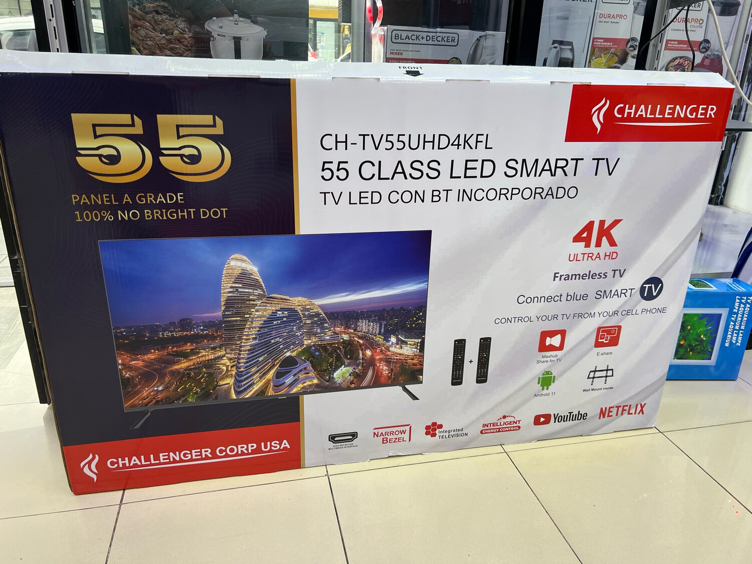 Televisor 55” Challenger 4K UHD Frameless 