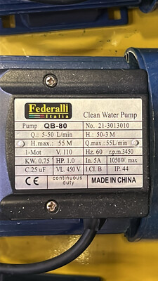 Turbina de agua de 1 HP (caballo de fuerza)