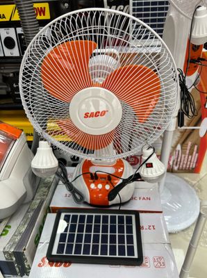 OFERTA 2 Ventiladores Recargables Mesa con Panel Solar 12”