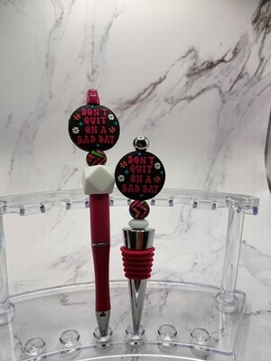 Don&#39;t Quit...Pen and Wine Stopper Set