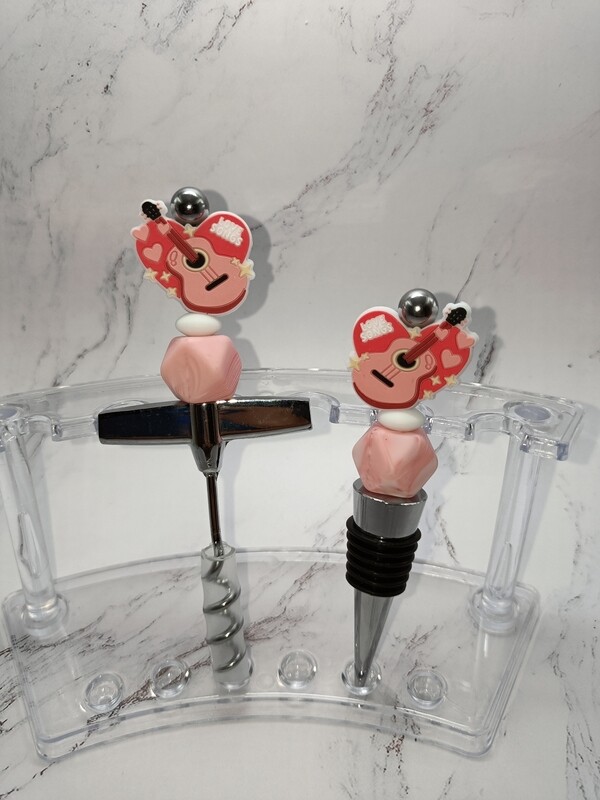 Love Song Wine Stopper and Corkscrew Set