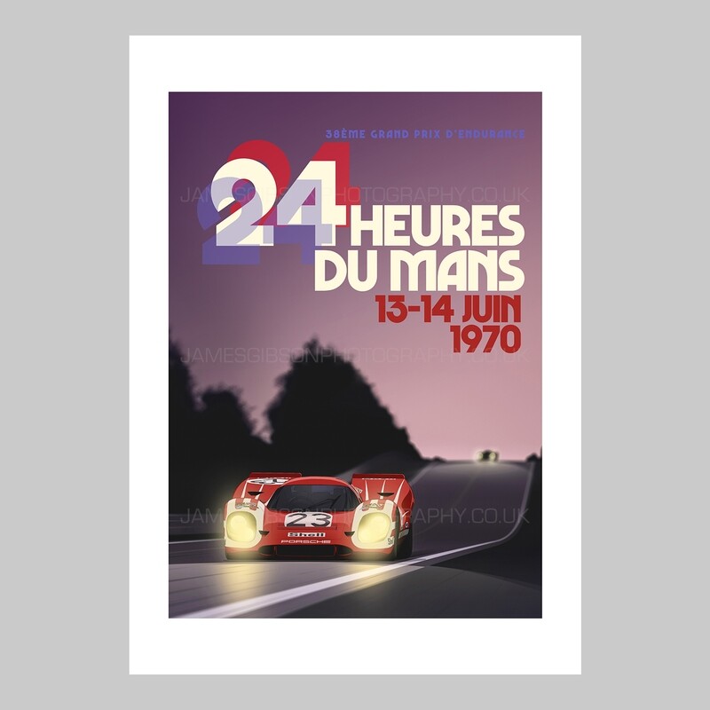 A2 Race Poster Print - Salzburg Porsche 917K #23