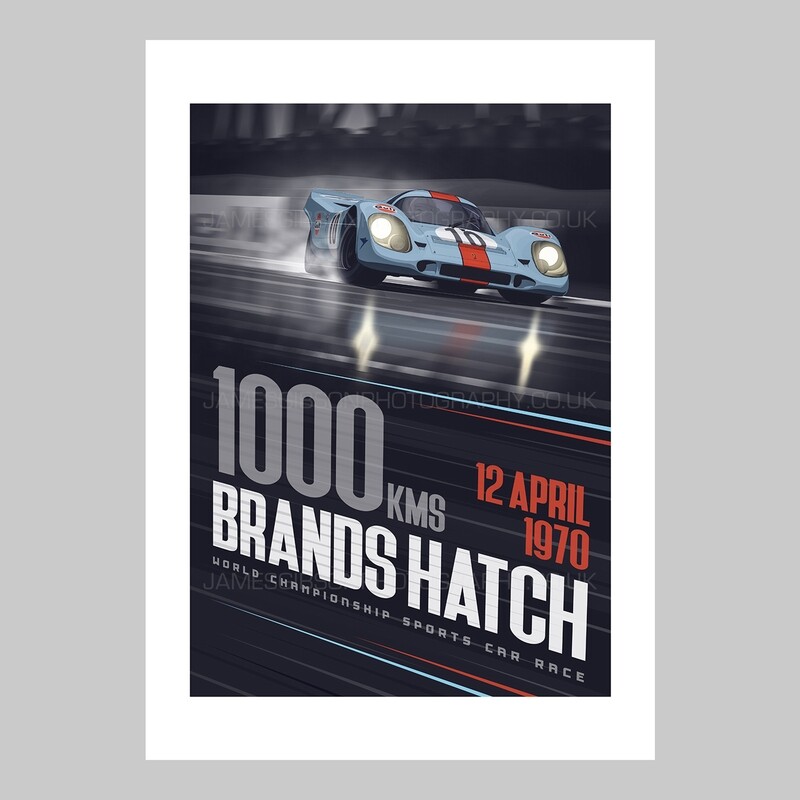 A2 Race Poster Print - Gulf Porsche 917K #10