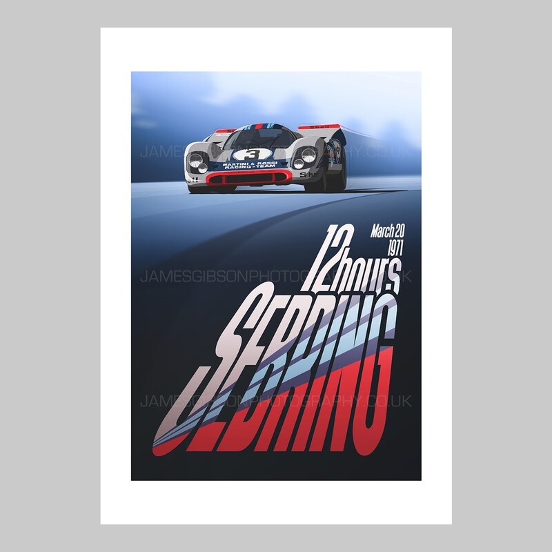 A2 Race Poster Print - Martini Racing Porsche 917K #3