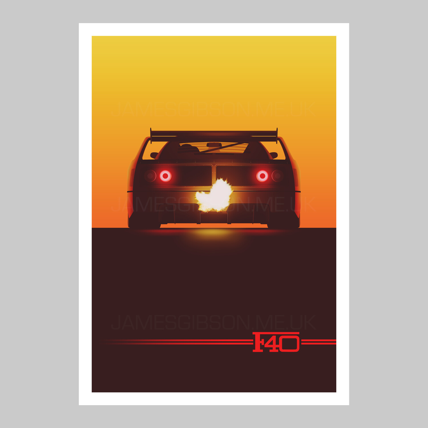 &#39;Competizione&#39; - Ferrari F40 LM A3 Print