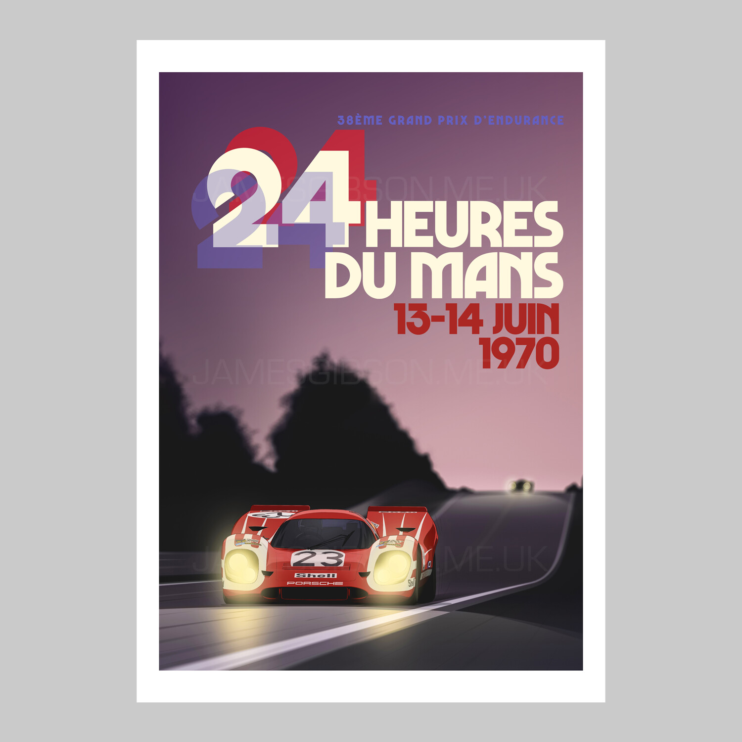 A3 Race Poster Print - Salzburg Porsche 917K #23
