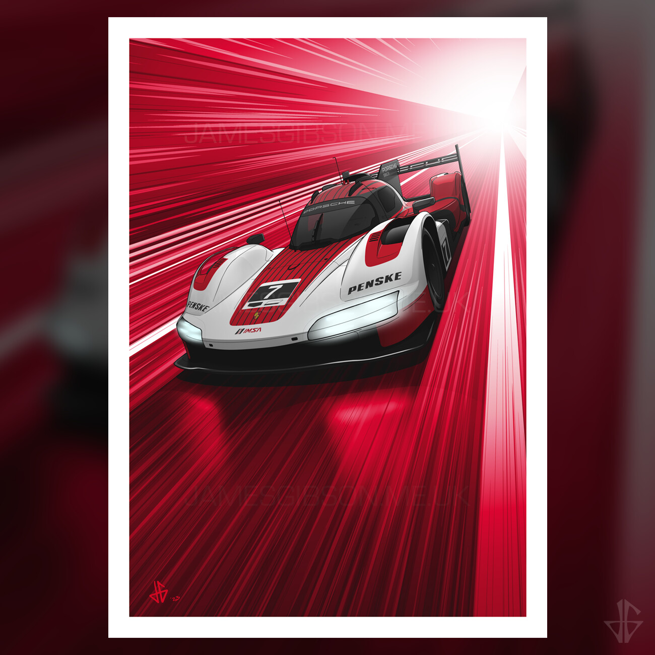 #7 Porsche 963 - GTP Fine-art Print - A4 Size