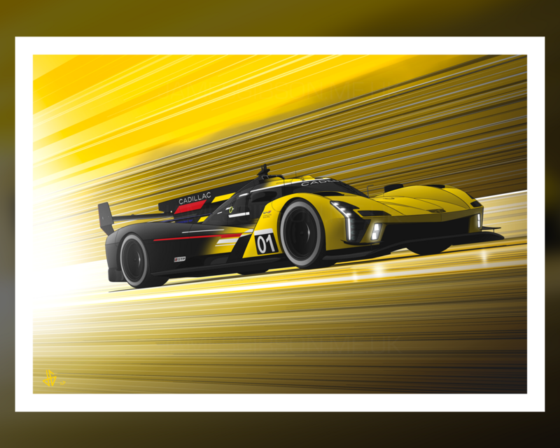 #01 Cadillac V-Series.R - GTP Fine-art Print - A4 Size