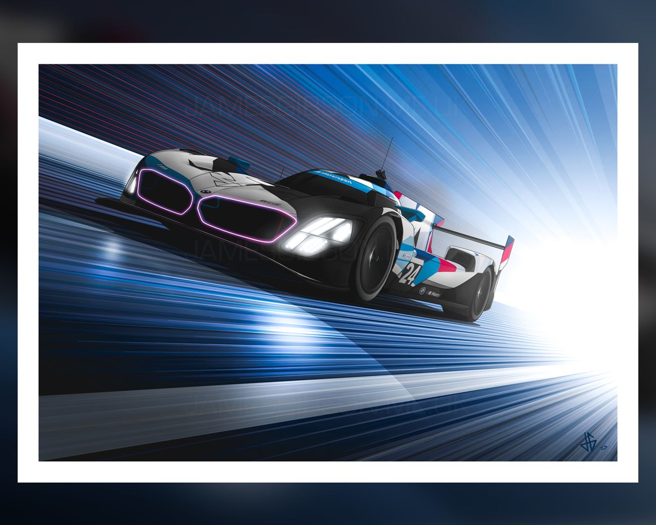 #24 BMW M Hybrid V8 - GTP Fine-art Print - A4 Size