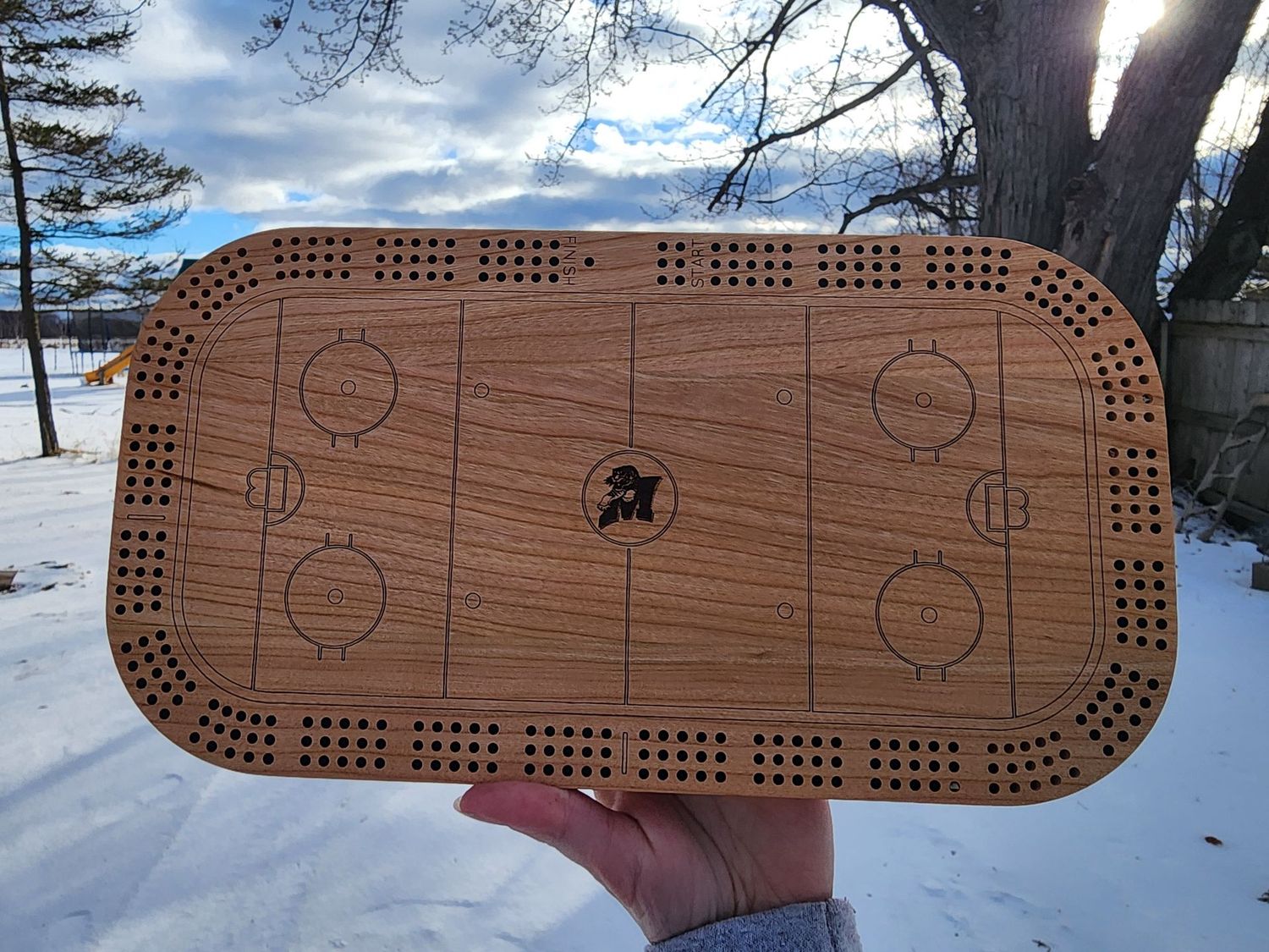 Ice Rink Cribbage Board