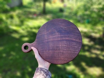 Round Walnut Charcuterie Board