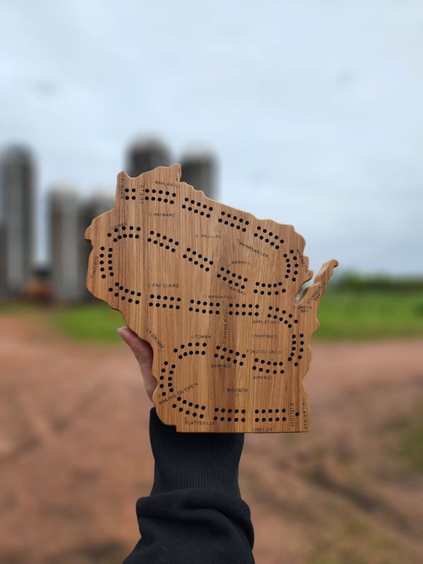 Oak Travel Cribbage Board
