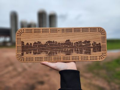 Oak Rectangular Cribbage Board